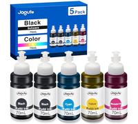 E-104 Encre Compatibles avec Ecotank ET-4800 ET-2862 ET-2870, E-104 Bouteille D’Encre Multipack pour ET-2865 ET-2876 ET-2830 ET-1810 ET-2861 ET-2811 ET-2820 ET-2710 (5 Pack-Noir/ Cyan/Magenta/Jaune)