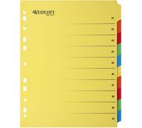 E-1733313 00 Extra Large A4+ Binder FolderExtra Wide Divider Sheets For A4 Folders10 Coloured Tabs In 5 Colours As OrganiserRobust 230 G/M² Incl