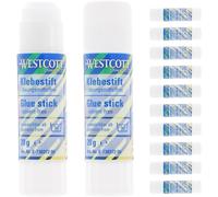 E-730372 00 Lot De 12 Bâtons De Colle De Bricolage 20 G Avec Bande Adhésive Transparente De 2 Cm,Colle Forte Et Durable,100% Sans Solvant,Lavable À 30%