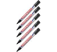 E-8040 Lot de 5 marqueurs à linge à pointe ogive Env. 1 mm Noir