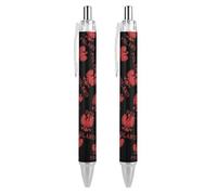 E-agles Lot de 2 stylos à bille rétractables avec drapeau polonais - Encre noire - 0,5 mm - Pour l'écriture et la prise de notes - Accessoires pour bureau