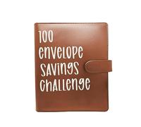 E-ALLDIR 100 Envelopes Saving Challenge Binder, Budget Binder Money Saving Wallet, Money Saving Wallet Leather Cash Binder Une FaçOn Amusante D'éConomiser De l'argent pour éConomiser