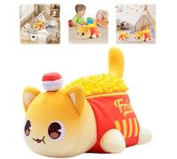 E-ALLDIR MeeMeows Cat Food Plushies, Chaton Frites Meemeows Plush, Cat Food Plushies Cat Mee Meow, Cute Anime Cartoon Cat Stuffed Animal Figure Toy Plush Pillow Gift for Fans Kids