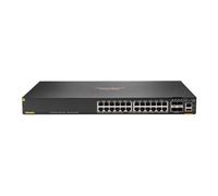 HPE Aruba Networking CX 6200F 24G Class 4 PoE 4SFP 370W Switch - Commutateur - distance max. d'empilage de 10 km - C3 - Géré - 24 x 10/100/1000 (PoE+) + 4 x 100/1000 SFP - de l'avant et du côté vers l