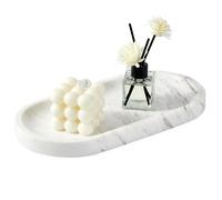 e bain Plateau de salle de bain 12 """" ""x6"" ""Bac de vanit Blanc en marbre dcoratif Organisateur de comptoir pour comptoir pour parfum et bougies