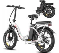 E-Bike 20 pouces Vélo électrique pliable 20*3.0 Fat Tire pliable VTT Trekking E-Bike 250W 20AH 25KM/H Blanc