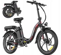 E-Bike 20 pouces Vélo électrique pliable 20*3.0 Fat Tire pliable VTT Trekking E-Bike 250W 20AH 25KM/H Noir