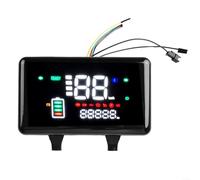 E-Bike Affichage numérique 48 V à 72 V LCD Compteur de vitesse avec faisceau de câblage 6 broches pour vélo électrique Tram Tricycle Support de clignotant (avec pare-brise)