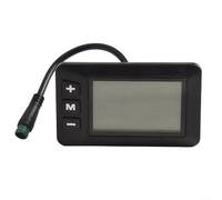 E-Bike Display LCD 24V 36V 48V Contrôleur de vélo avec 5 broches Câble d'interface étanche pour vélo électrique Compatible avec guidon Matériau ABS lisibilité claire (écran couleur)