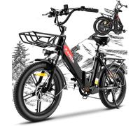 E-Bike Pliable 20 pouces Fatbike - 36V20.8Ah double batterie, 90KM d'autonomie & 150KG de charge | Pliable 20 pouces Fat Tire pour la neige, la ville, la plage - 33KG