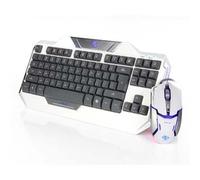 E-blue Auroza, clavier avec souris optique gaming, US, gaming, filaire (USB), blanc