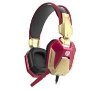 E-blue IRON MAN EHS908, Casque de jeu, casque avec microphone, contrôle du volume, rouge, 2x 3.5 mm jack + USB