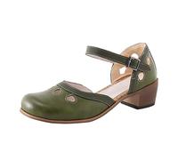e Chaussures pour femme printemps et 2023 style de commerce extérieur européen et américain Grande boucle colorée assortie Sandales décontractées Chaussures à lacets pour femme, vert, 40 EU Large