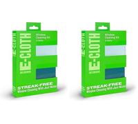 e-cloth Set de Nettoyage pour fenêtres, Microfibre, Vert, Set de 2 pièces (Lot de 2)