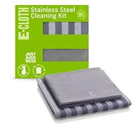 e-cloth Set de Nettoyage pour l’INOX, Microfibre, Bleu & Argent, Set de 2 pièces