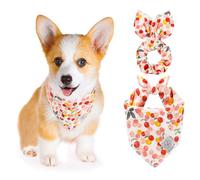 E-Clover Ensemble bandanas pour chien à motif floral rose et chouchou assorti avec nœud papillon pour chien de taille moyenne et grande propriétaire, maman, printemps été