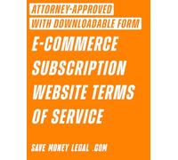 E-Commerce Subscription Website Terms of Service (Save Money Legal)