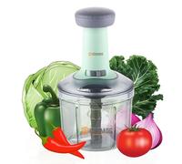 E-COSMOS Hachoir alimentaire 900 ml, 4 lames en acier, grand hachoir manuel à presser à la main pour couper oignon, salade, tomate, pomme de terre (lot de 1) 900 ml