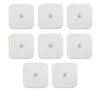 E-Cron 8 pcs Compatibles Électrodes de Remplacement pour électrostimulateurs de TENS, d'EMS, Beurer, Sanitas etc, 5x5cm Patchs, Durables, Autocollantes, Connexion Snaps et Réutilisables.