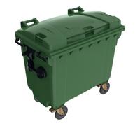 E/D/E Conteneur à déchets 660 l plastique couvercle plat vert Quantité:1