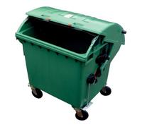 E/D/E Conteneur à déchets en plastique 1,1 m³ couvercle rond vert Quantité:1