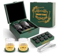 E EASTSTORM Coffret Whisky Cadeau Homme，Service a Whisky avec 2 Verre a Whisky，8 Pierre a Whisky，Cadeau Personnalisé，Cadeau pour Papa，Mari，Cadeau de Fête des Pères, de Noël