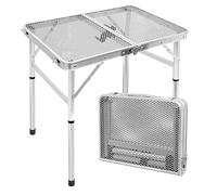 E EASTSTORM Tavle Pliable Camping 60×40cm,Petite Table Camping Pliante pour Barbecue,2 Réglages de Hauteur,Table avec Grille Métallique,Facile à Nettoy,pour Les Activités en Plein air Pique-Nique