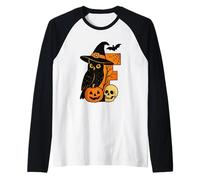 E est pour Un étrange crâne de Hibou d'halloween Manche Raglan