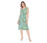e.Femme Gloria 1181 Chemise de nuit sans manches pour femme 50 % coton et 50 % modal, Vert/imprimé, 46