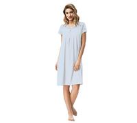 e.Femme® - Lenzing® Modal - Lena II 859 - Robe de nuit - En coton - Pour femme, bleu clair, 44