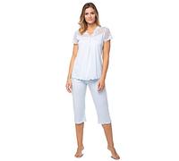 e.Femme® Pyjama Lena II 861 pour Femme en Coton et Modal Lenzing®. - Bleu - 38