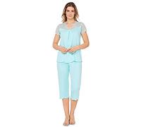 e.Femme® Pyjama Lena II 861 pour Femme en Coton et Modal Lenzing®. - Vert - 44