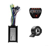 E-For Kit de contrôleur à onde sinusoïdale pour vélo 24 V-48 V 15 A-26 A avec affichage LED, trimode pour moteur 250 W-750 W, boîtier en alliage d'aluminium, accélérateur au pouce, noir (15 A)