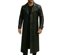 e Genius Buffy Trench Coat The Vampire Slayer Spike Leather James Marsters Long Coat, Manteau en similicuir noir., M
