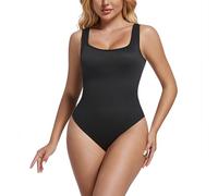 e-girl Body Sculptant Femme Ventre Plat String Bodysuit Top Sans Manche a Col Rond Body Shaper Minceur Shapewear,Noir,L,SY87133