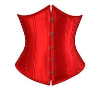 e-girl Corset Buste sous poitrine Lace up Corset Mince Grande Taille Plastique désossée femme,C120-1,Rouge,3XL