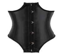 e-girl Femme Corset Bustier à lacets taille formateur Corset Sous Poitrine Satin Noir,38-40,C818