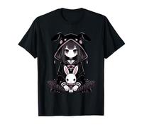 E-Girl Japan Aesthetic Otaku Emo Cute Gothic Goth Bunny Anime Girl Kawaii Gothique Creepy Art Japonais Noir T-Shirt Anime S