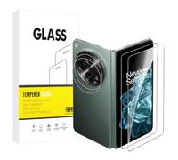 E-Hamii Protecteur D'écran Compatible avec OnePlus Open [2 Pièces] + Caméra Arrière Protecteur [2 Pièces] Verre Trempé 9H [Résistant aux Rayures,sans Bulles] [Transparente]
