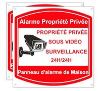 E-HORDE Panneau Video Surveillance Aluminium Réfléchissante 30x30cm, Propriété Privée sous Vidéo Surveillance 24H Panneau d'alarme de Maison, Résistant aux Intempéries,Résistant aux UV (2)