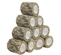 E-Horde Ruban de Camouflage, Lot de 10 Rouleaux Camo Ruban Auto-adhésif Elastiques Bandage,Tissu Non tissé Stealth Bande Bandage élastique pour Extérieur Chasse