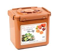 E-Jen Kimchi de qualité supérieure, récipient de fermentation probiotique avec couvercle intérieur sous vide (faïence marron, 11,5 l)