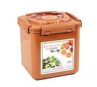 e-jen Pot de fermentation probiotique pour kimchi Choucroute avec couvercle intérieur sous vide Faïence Marron 6,4 l