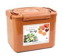 E-Jen Premium Kimchi Récipient à choucroute fermentation probiotique avec couvercle intérieur sous vide (faïence marron, 17 l)