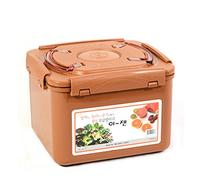 E-Jen Premium Kimchi Récipient à choucroute fermentation probiotique avec couvercle intérieur sous vide (faïence marron, 7,4 l)