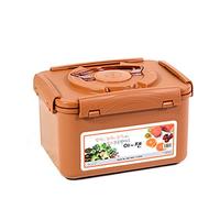 e-jen Récipient de qualité supérieure pour kimchi et choucroute - Fermentation probiotique avec couvercle intérieur sous vide (faïence marron, 5,2 l)