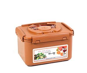 e-jen Récipient de qualité supérieure pour kimchi et choucroute - Fermentation probiotique avec couvercle intérieur sous vide (faïence marron, 5,2 l)