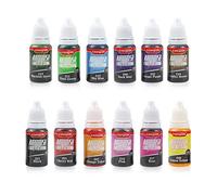 E-Kongton Colorant Alimentaire Airbrush Liquide : 12 Couleurs Vives Liquides Pour AéRographe, PâTisserie, DéCoration De GâTeaux, Macarons, Colorant Alimentaire Airbrush Inodore - 0.35oz/Bouteille