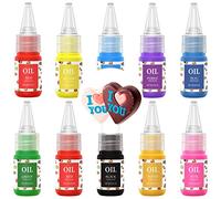 E-Kongton Colorant Alimentaire Soluble dans les Graisses Chocolat - Couleurs Vives Colorant Base d'Huile Inodore Colorant Alimentaire Très Concentré Décoration de Gâteau 10 Bouteilles (10ml/bouteille)