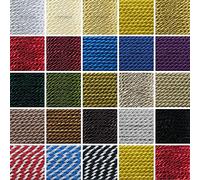 e-kurzwaren 5m/25m Ficelle Cordelette 3mm Ficelle de Satin, Viscose Brillante, Décoration, Couture, activité Manuelle, créative, neotrims, Torsade a Deux Fils, 24 Couleurs